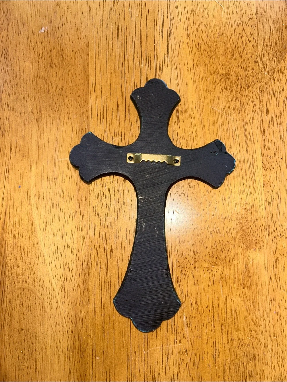 Decorative Turquoise Wall Cross with Rhinestone Accents